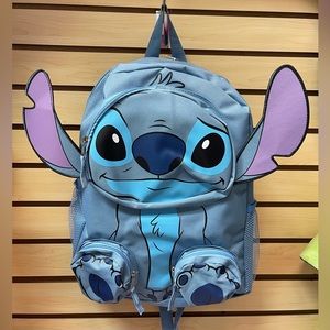 Disney Stitch Kids Backpack 3D face and paw pockets with Ears BNWT